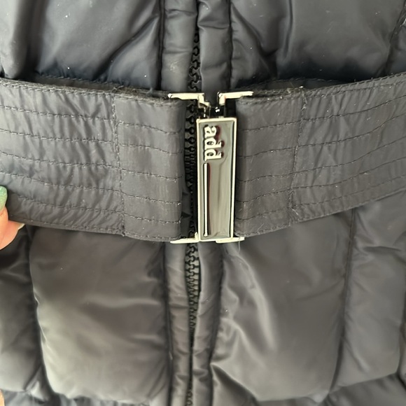 Add Navy Down Pillow Hood Belted Coat - Picture 8 of 16